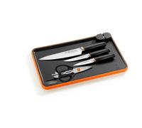 BRA Efficient | Set de 3 cuchillos Efficient con tabla de cortar + Tijeras