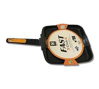 BRA Fast Click | Grill 28 cm con Rayas, Aluminio Fundido, con Antiadherente, Full Induction, Apto para Todo Tipo de cocinas