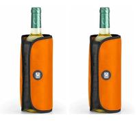 BRA Funda enfriadora Botellas de Vino o Cava, Tejido Impermeable, Ajuste elástico Lateral, Granate (Paquete de 2)