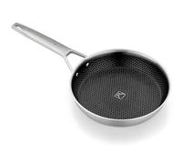 BRA Hybrid Cell | Sartén 28 cm, Acero Inoxidable con Antiadherente Cerámico, sin PFAS, Hybrid Technology con Celdas de Acero Inoxidable, Apto para todo tipo de Cocinas, Incluida Inducción