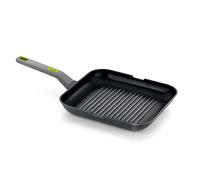 BRA Life Grill rallado 28 cm fundición Aluminio 100% Reciclado, Antiadherente cerámico Reforzado sin PFOA, sin PTFE, Apto para Todo Tipo de cocinas e inducción