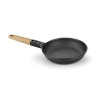 BRA Market Sartén 20 cm, aluminio fundido, mango desmontable madera natural, antiadherente tricapa sin PFOA, apta para todo tipo de cocinas incluido inducción