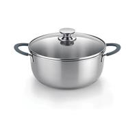 BRA Master | Cacerola 16 cm, acero inoxidable, Sin Antiadherente, Sin PFOA, Full Induction, Apta para todo tipo de Cocinas, Asas acero inoxidable recubiertas de Silicona