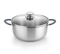 BRA Master | Cacerola 20 cm, acero inoxidable, Sin Antiadherente, Sin PFOA, Full Induction, Apta para todo tipo de Cocinas, Asas acero inoxidable recubiertas de Silicona