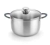 BRA Master | Olla 20 cm, acero inoxidable, Sin Antiadherente, Sin PFOA, Full Induction, Apta para todo tipo de Cocinas, Asas acero inoxidable recubiertas de Silicona