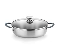 BRA Master | Rustidera 26 cm, acero inoxidable, Sin Antiadherente, Sin PFOA, Full Induction, Apta para todo tipo de Cocinas, Asas acero inoxidable recubiertas de Silicona