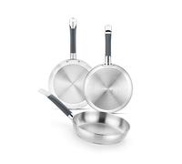 BRA Master | Set de sartenes 20-24 - 28 cm, Acero Inoxidable
