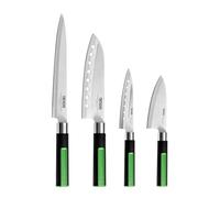 BRA MONIX Green | Set 4 Cuchillos japoneses, Aluminio Forjado, Mango de baquelita termoresistente, Apta para Todo Tipo de cocinas incluida inducción