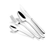 BRA Napoli | Juego 113 piezas cubertería, acero inoxidable 18/10, acabado pulido brillante, aptas para lavajillas, 4 mm espesor, con cuchillo chuletero