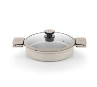 BRA Natural | Cacerola baja 32 cm, aluminio fundido, antiadherente tricapa reforzado, sin PFOA, apta para todo tipo de cocinas, incluida inducción