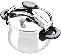OLLA A PRESIÓN NEW STAR BRA A185502 - Ø22CM - 6L - ACERO INOXIDABLE 18/10 - 3*SISTEMAS SEGURIDAD - ASAS Y POMO DE BAQUELITA TERMO RESISTENTE
