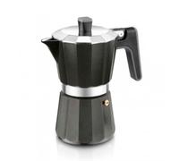 BRA Perfecta Black Cafetera Italiana Inducción, Aluminio, Capacidad 6 tazas, color negro