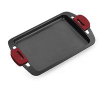 BRA Premiere Parrilla lisa de 40 cm, Aluminio Fundido, Tricapa con Revestimiento Antiadherente reforzado sin PFOA, Asas Desmontables incluidas, apta para todo tipo de Cocinas incluida Inducción, Rojo
