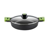 BRA Prior Cacerola baja con tapa de cristal y asas de silicona, apta para todo tipo de cocinas incluida inducción y horno, 36 cm, 7,1 litros