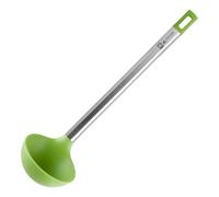 BRA Prior Cazo de Cocina Apta para el Contacto con los Alimentos, Acero Inoxidable 18/10 y Silicona, Verde Y Plata, 32 cm