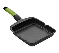 Asador Grill Prior Liso Bra A121459 - 28X28Cm - Espesor 5Mm - Aluminio Fundido - Teflón Antiadherente - Mango Ergonómico Con Silicona