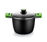 BRA Prior Olla Alta con Tapa de Cristal Aluminio Fundido 20 cm 4,1 L Negra