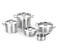 BRA A349908 isogona-Juego Profesional de 5 Piezas de Acero Inoxidable, 6.35 litros, 18/10, Plata