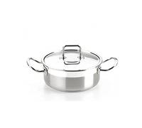 BRA Profesional Cacerola con Tapa de Acero Inoxidable, 18/10, Gris, 16 cm