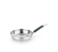 BRA Master, Sartén 20 cm, Acero Inoxidable, Sin Antiadherente, Sin PFOA, Full Induction, Apta para todo tipo de Cocinas, Mango acero inoxidable recubierto de Silicona