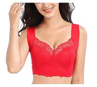 Bra Steel Underwear Seamless out Vest Woman No Sexy Lace Ring Bras Sports Hollow Fitness, Gray, 3XL(Red,L)