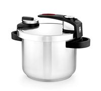 BRA Tekna Olla a Presión Rápida de Fácil Apertura de 6 Litros, Fabricada en Acero Inoxidable 18/10, Con 2 Programas de Cocción y Sistema de Bloqueo de Apertura, Apta para Todo Tipo de Cocinas