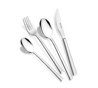 Bra Verona Cuberteria 24 piezas Inox 18/10 - 4 mm espesor - Incluye 6 tenedor mesa, 6 cuchara mesa, 6 cuchillo chuletero, 6 cuchara postre