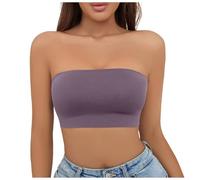 Bra Without Underwire Women's Underwear, Not Plus Size, Falls Off The Chest of The Girl, with One Line on The Shoulders, Wrap Top, Support, Black, M(Purple,S)