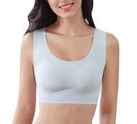 Bra Women's Ultra Thin Ice Silk for Women Comfortable Seamless Wireless Sports Plus Size with Removable Pads, Beige, M(Silver,XL)