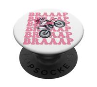 Braaap Dirt Bike Girl Motocross Mom Coquette Bow PopSockets PopGrip Adhesivo