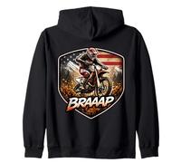 Braaap Dirt Bike Motocross Piloto Dirtbike American Sudadera con Capucha