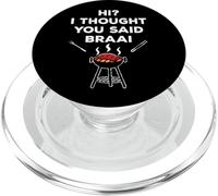 Braai On The Brain Joke South Africa Funny PopSockets PopGrip para MagSafe