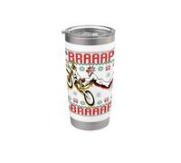 BRAAP Through The Snow Ugly Christmas Motocross Dirt Bike Vaso térmico de acero inoxidable de doble pared