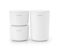 Brabantia Contenedores portaobjetos 3 uds. blanco