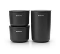 Brabantia 3 Botes de almacenaje ReNew gris oscuro
