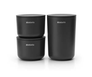 Brabantia 3 Botes de almacenaje ReNew gris oscuro
