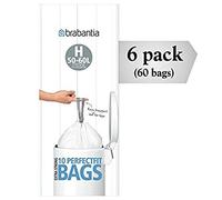 Brabantia 6 rollos 246784 tipo H rollo de 10 bolsas de basura, se adapta a cubos de 40-50L o 10.6-13