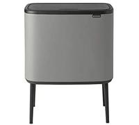 Brabantia Cubo de basura Bo Touch Bin 3x11 L, 3 compartimentos de plástico, apertura con un toque, Gris