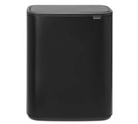 Brabantia Bo Touch mecanismo de apertura con un toque - Cubo de basura 60L, color negro mate