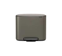 Brabantia Bo cubo de basura con pedal 11l+23l - platino