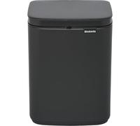Brabantia Bo, Cubo de basura de 4 L, pequeño y elegante, tapa de fácil apertura y cierre suave, higiénico y eficiente en el espacio, montaje en pared, para baño, inodoro, dormitorio, gris mineral