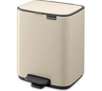 Brabantia Cubo de basura con pedal Bo 7 L compacto, cubo extraíble Beige suave