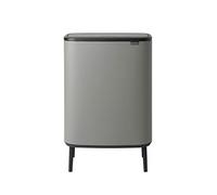 Brabantia Bo Hi Touch mecanismo de apertura con un toque - Cubo de basura con patas 60L, color mineral Concrete Gris