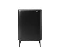 Brabantia Bo Hi Touch mecanismo de apertura con un toque - Cubo de basura con patas 60L, color negro mate
