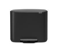 Brabantia Bo Pedal Bin Cubo de basura 36 litros, Acero Inoxidable, Negro mate, 54x36,4x44 cm
