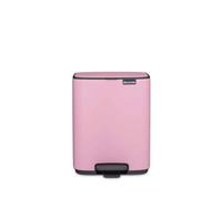 Brabantia Bo Pedal Cubo de basura 12L (Lilac Pink), papelera cocina con diseño compacto y sistema de apertura con pedal, cubo basura reciclaje con cubo extraíble, incluye bolsas PerfectFit