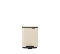 Brabantia Bo Pedal Cubo de basura 4L (beige claro), papelera cocina con diseño compacto y sistema de apertura con pedal, cubo basura reciclaje con cubo extraíble, incluye bolsas PerfectFit