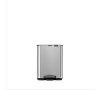 Brabantia Bo Pedal Cubo de basura 4L (plateado mate), papelera cocina con diseño compacto y sistema de apertura con pedal, cubo basura reciclaje con cubo extraíble, incluye bolsas PerfectFit