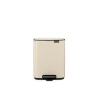 Brabantia Cubo de basura con pedal Bo 7 L compacto, cubo extraíble Beige suave