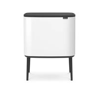 Brabantia Bo Touch Bin Cubo de Basura, Acero Inoxidable, Blanco, 11 + 23 litros